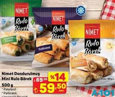 NİMET DONDURULMUŞ HİNDİ RULO BÖREK 500 G fiyat ve kampanya bilgisi